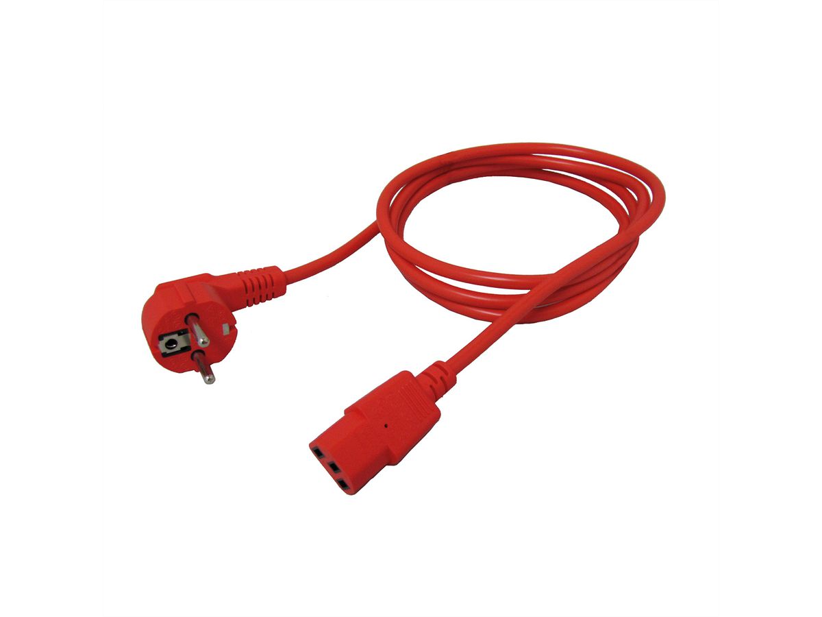 ROLINE Power Cable, straight IEC Connector, red, 1.8 m