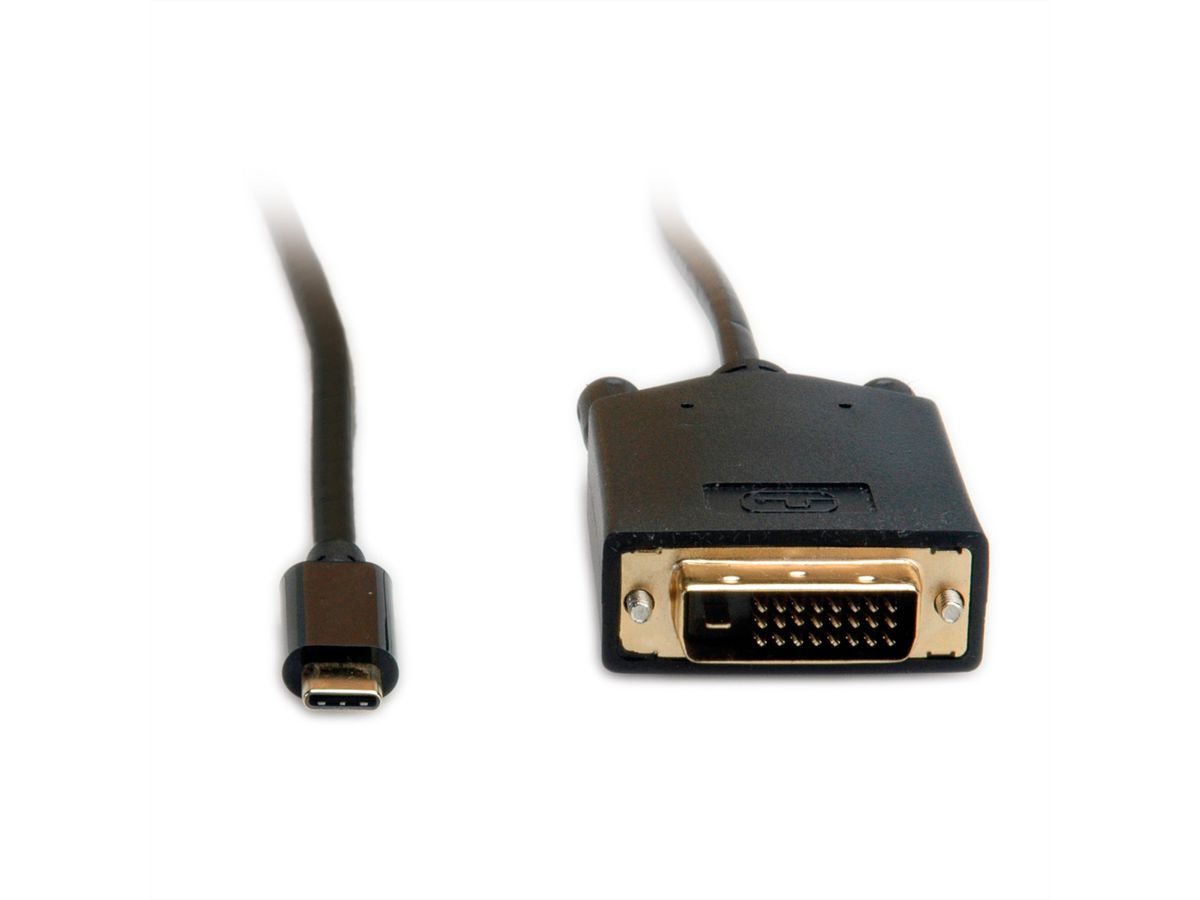 VALUE USB Type C - DVI Cable, M/M, 1 m