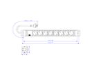 BACHMANN 19'' PVC stekkerdoos met 8 geaarde stopcontacten, 2,0 m geaarde stekker