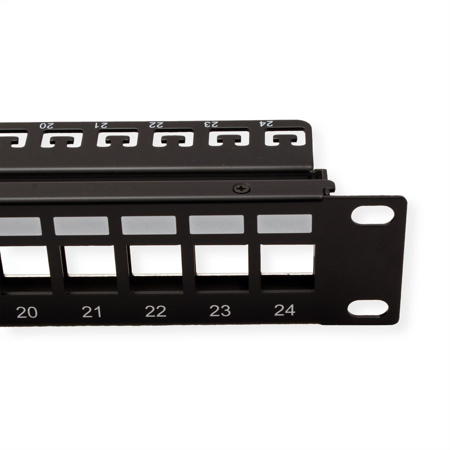 ROLINE 19" keystone patchpaneel, 24P, afgeschermd, zwart