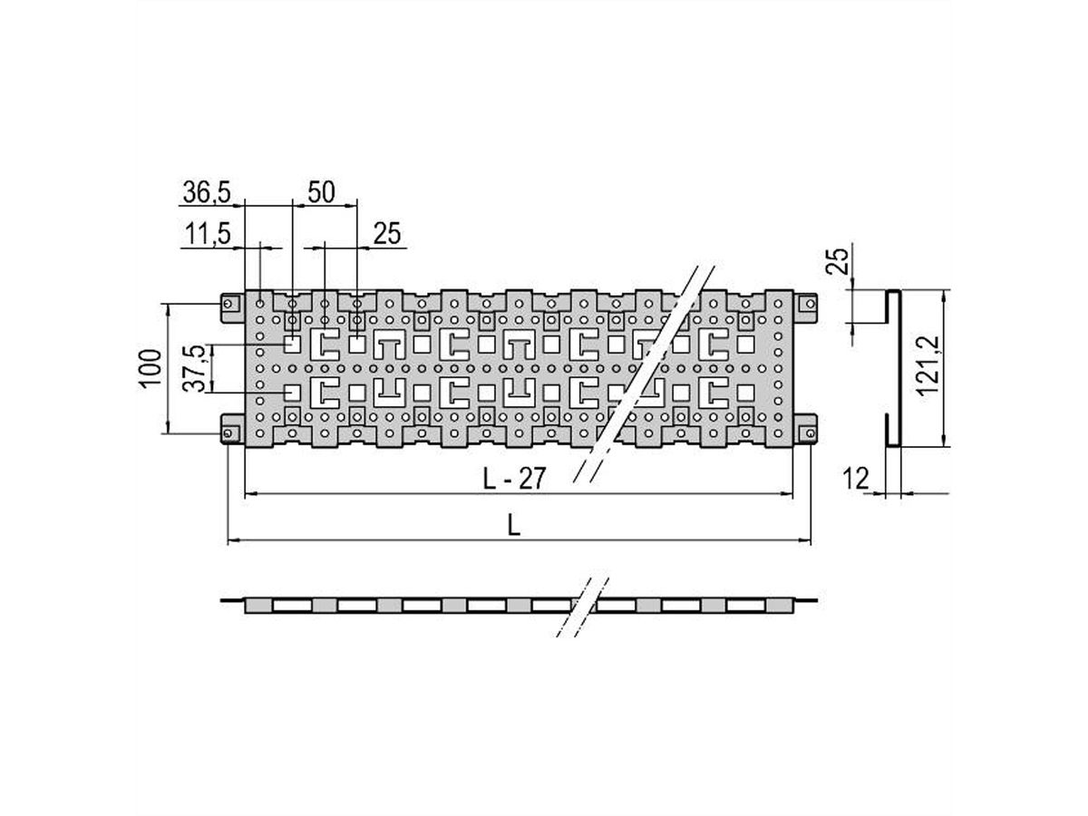 SCHROFF Varistar Dieptemaat, 3 rijen, 800D, Aluzinc