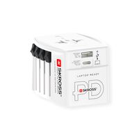 Skross MUV USB AC65PD World Travel Adapter with USB C Cable, worldwide