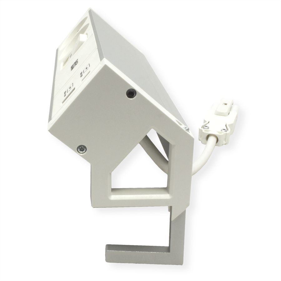 BACHMANN DESK2 ALU WHITE 2xUTE 1xUSB A/C 22W 1xswitch 0.2m