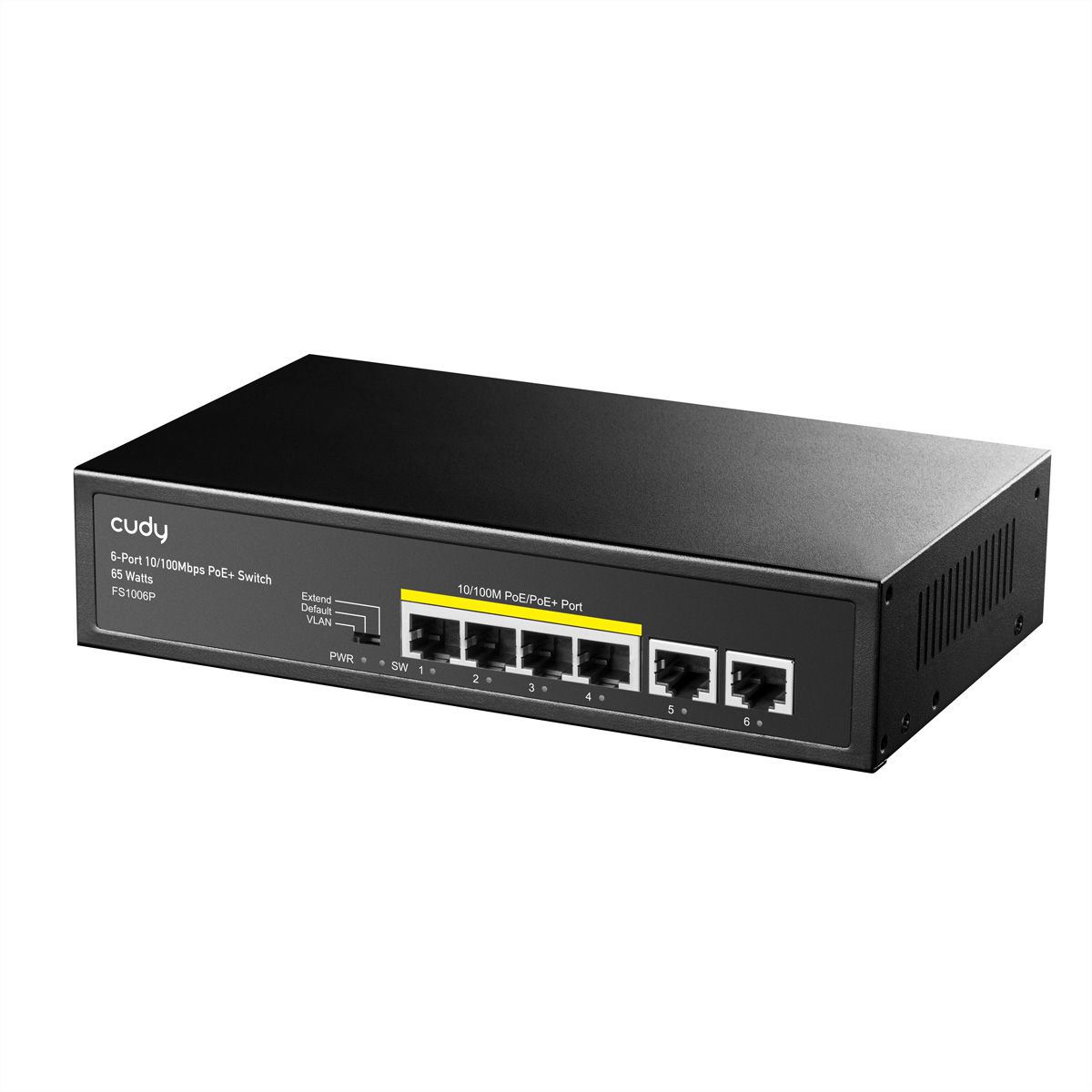 CUDY FS1006P 6-poorts 10/100M PoE+ Switch 60W