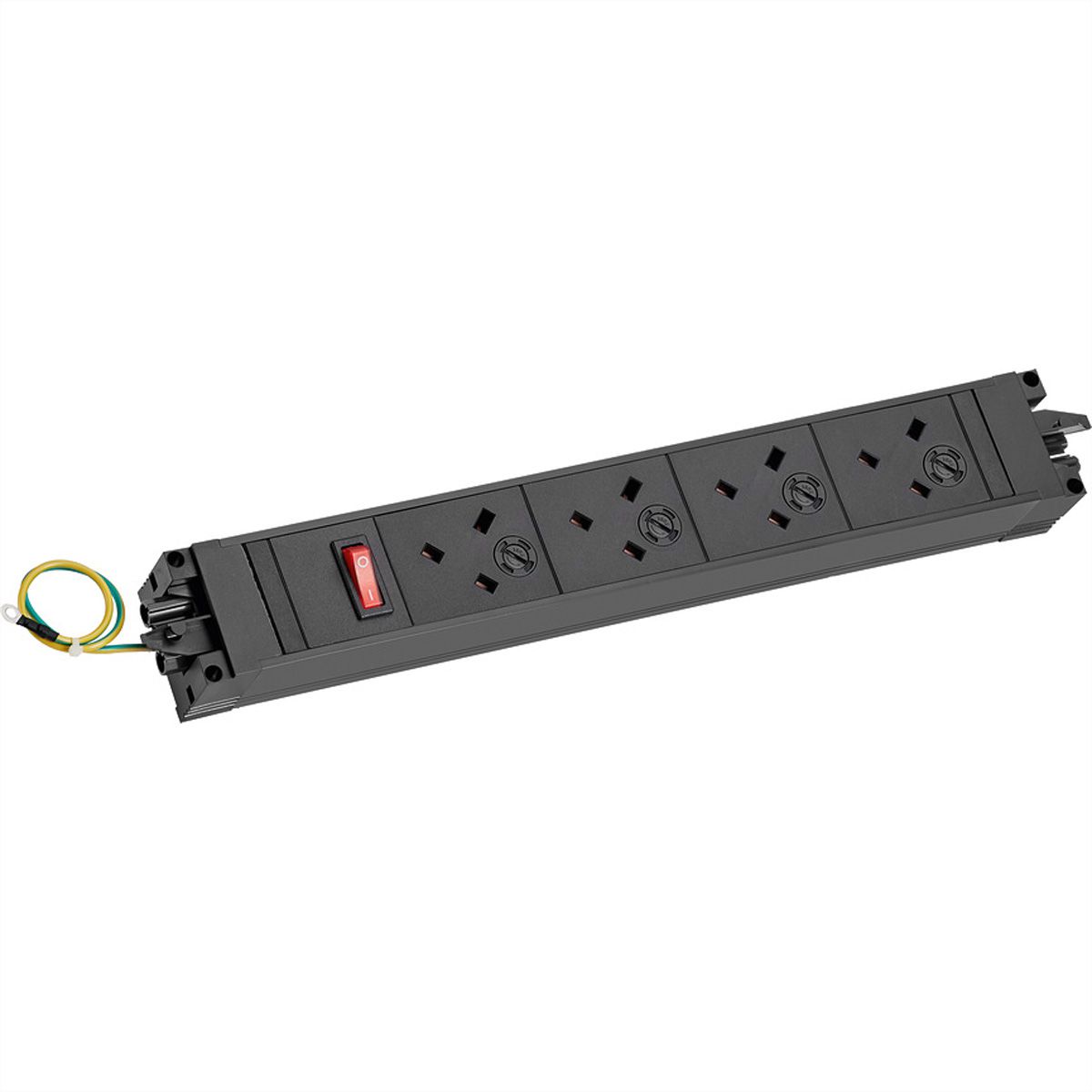 BACHMANN STEP BASE 4xUK 45° 1xswitch GST18 incl. earthing, black