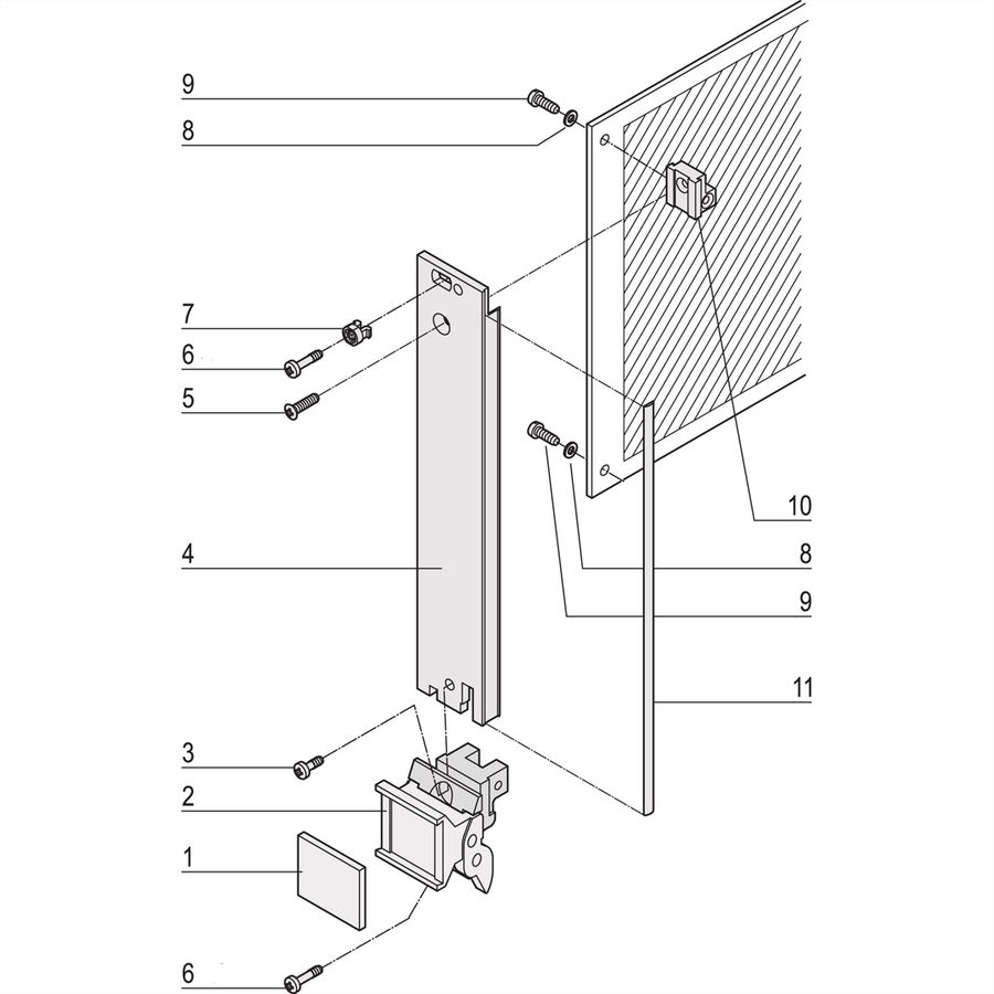 SCHROFF-insteekset met afzuiggreep type 2, afgeschermd, grijs, 3 HE, 8 HE