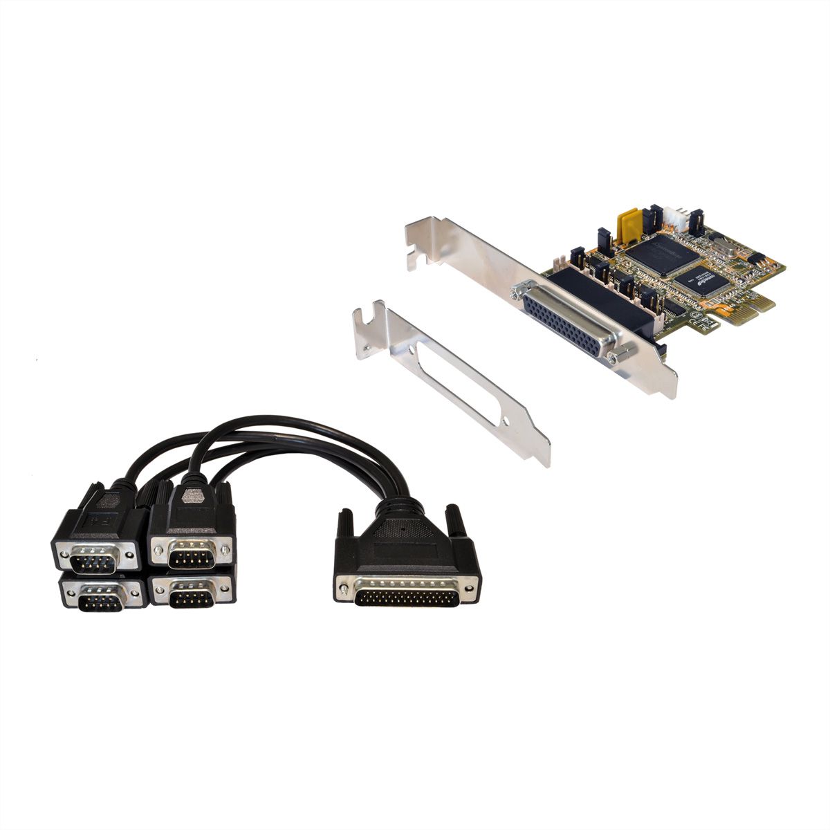 EXSYS EX-44384 PCI Express x1 Karte 4x seriell RS-232 (Kabel mit 4x 9pin Stecker)