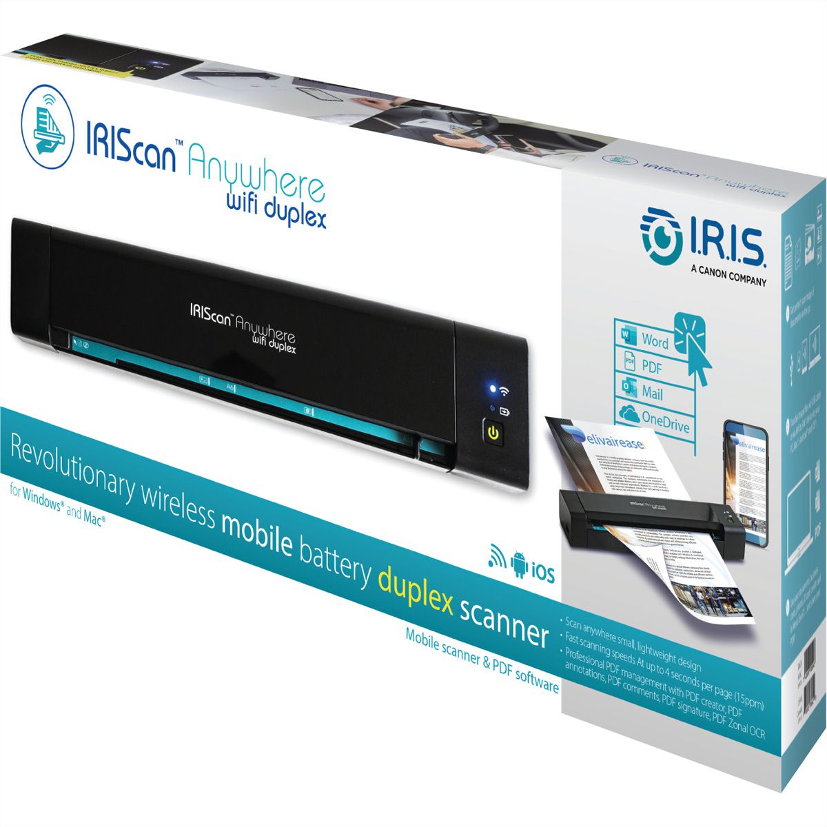 IRIScan Anywhere 6 WIFI Duplex 15PPM, Mobiele batterijscanner