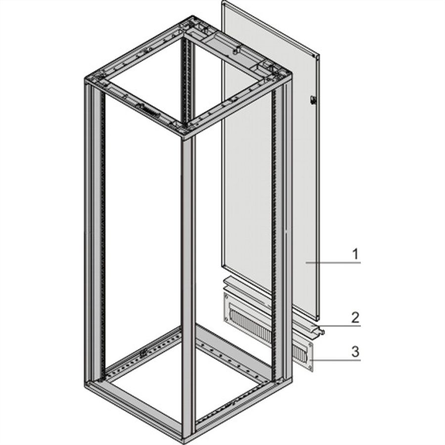 SCHROFF Novastar achterwand met kabelgoot, RAL 7035, 43 U 553W