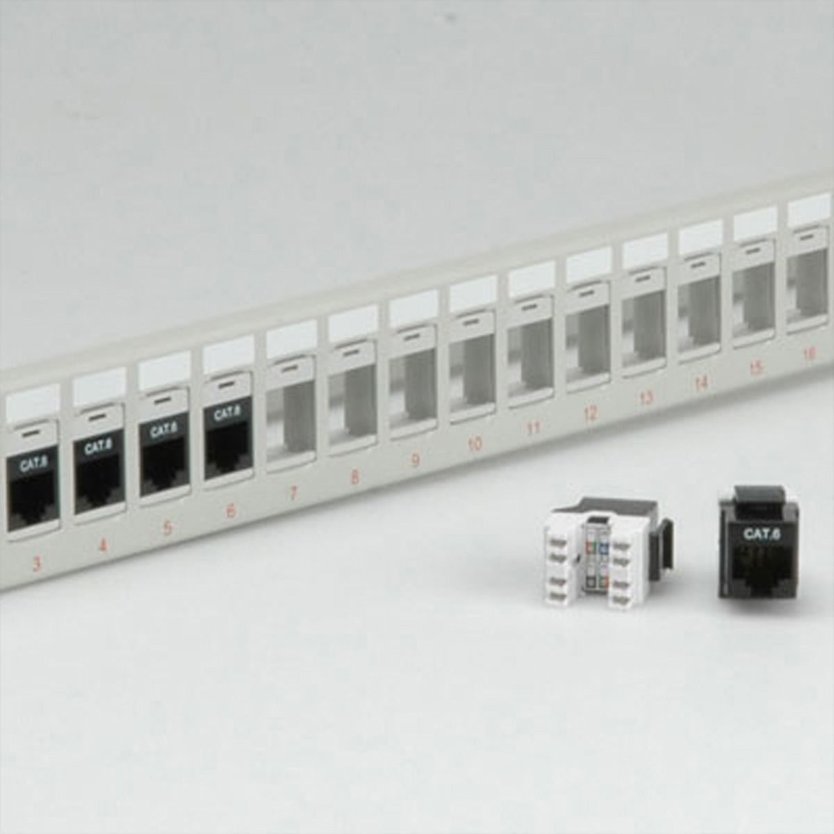 ROLINE 19" keystone patchpaneel, 24P, niet afgeschermd, grijs