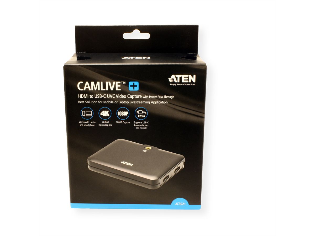 ATEN UC3021 CAMLIVE Plus HDMI naar USB-C UVC video-opname met PD