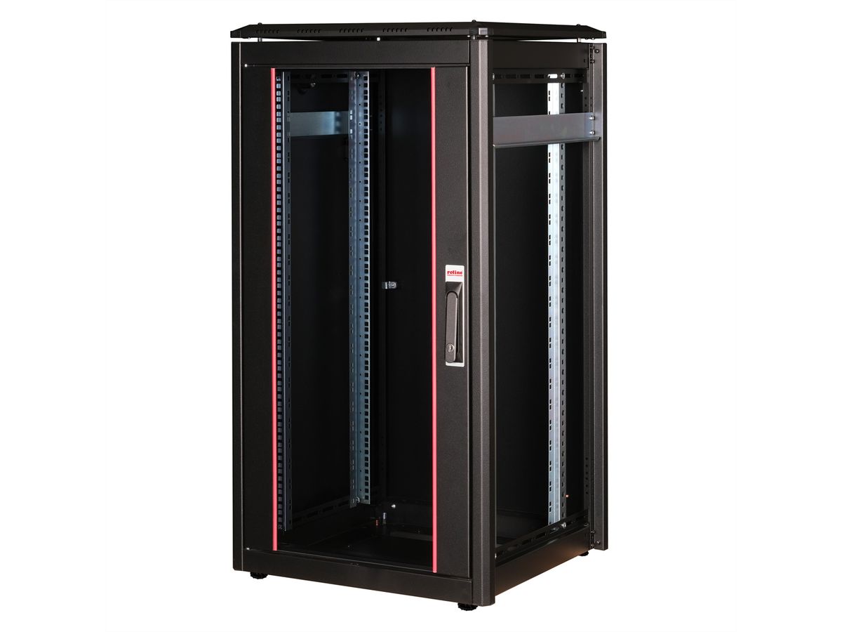 ROLINE 19-inch netwerkkast Pro 22 U, 600x600 BxD Glazen deur zwart