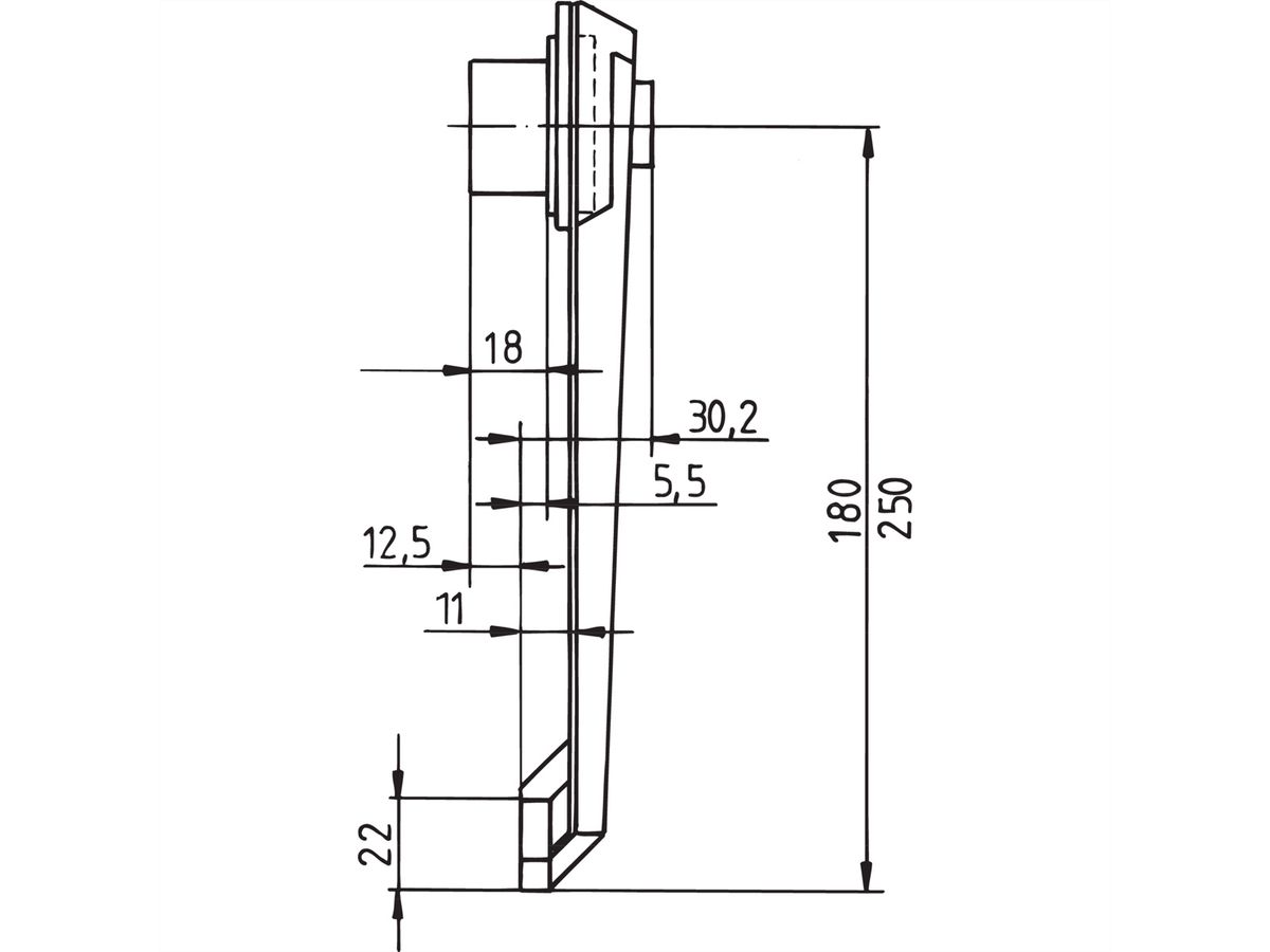 SCHROFF Tip-Up Handgreep Vervangingsonderdelen, 180 mm