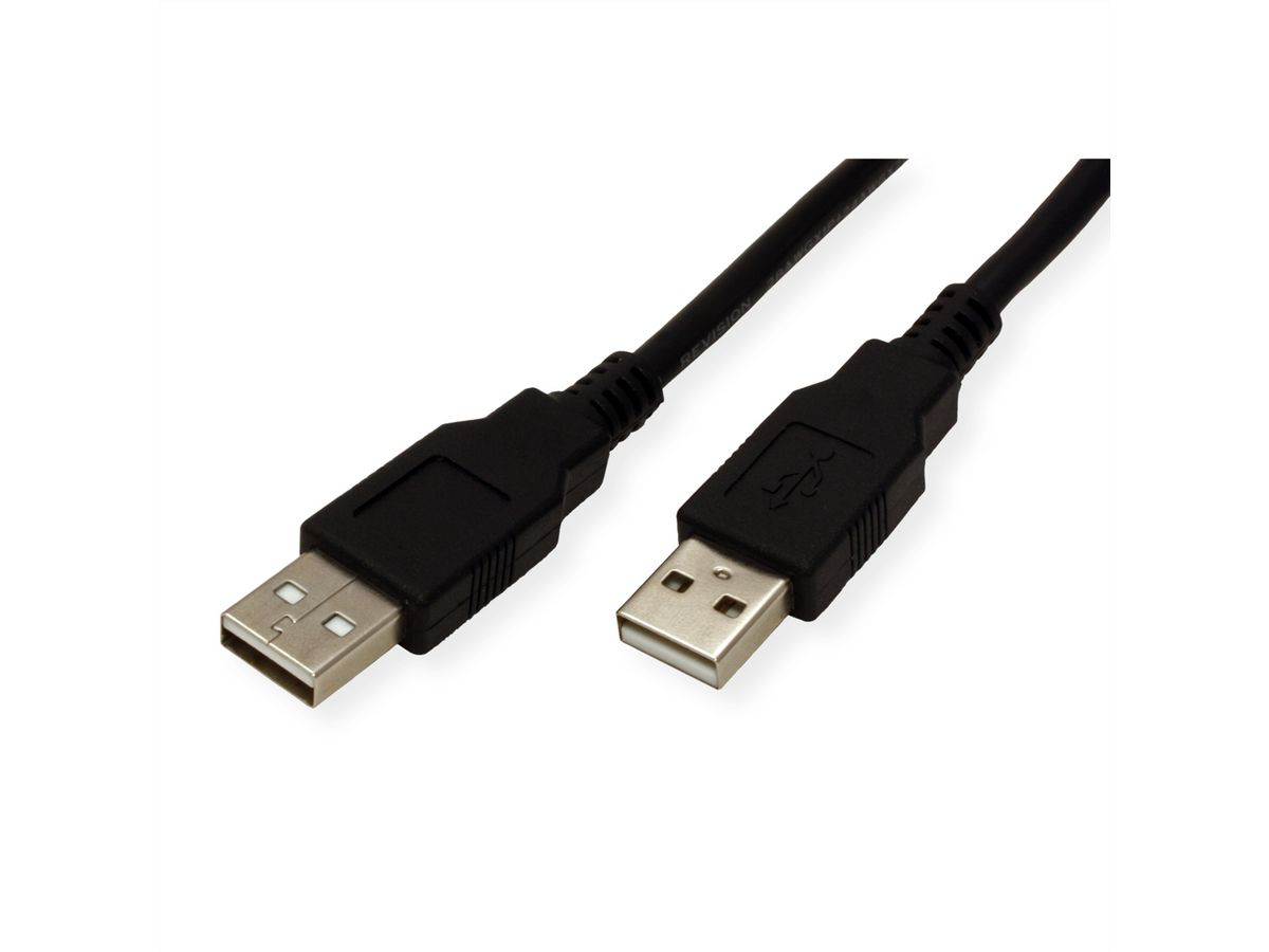 ROLINE USB 2.0 Cable, A - A, M/M, black, 0.8 m