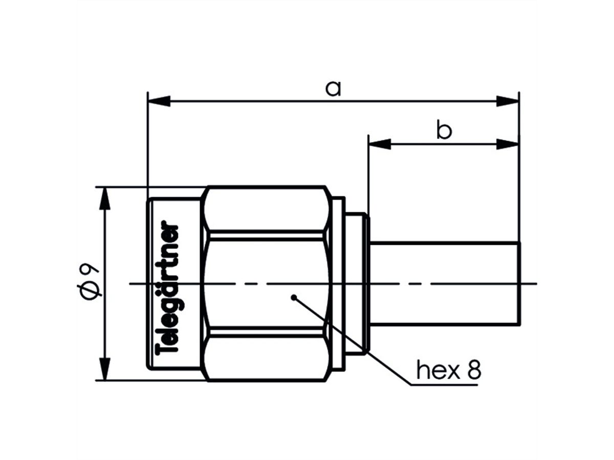 TELEGÄRTNER SMA-Crimpstecker für RG-316/U, vergoldet, Löt-/Crimpanschluss