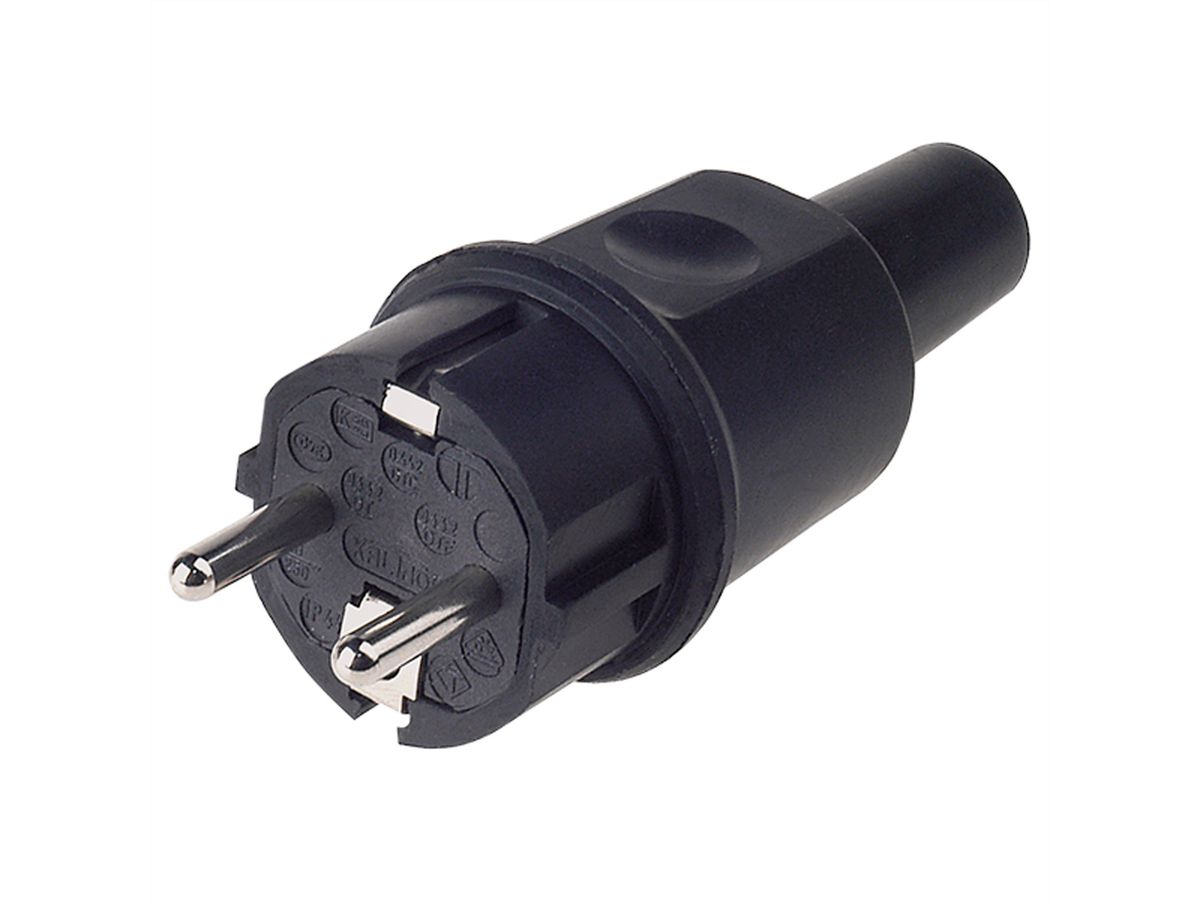 BACHMANN solid rubber plug, French system, IP44, black