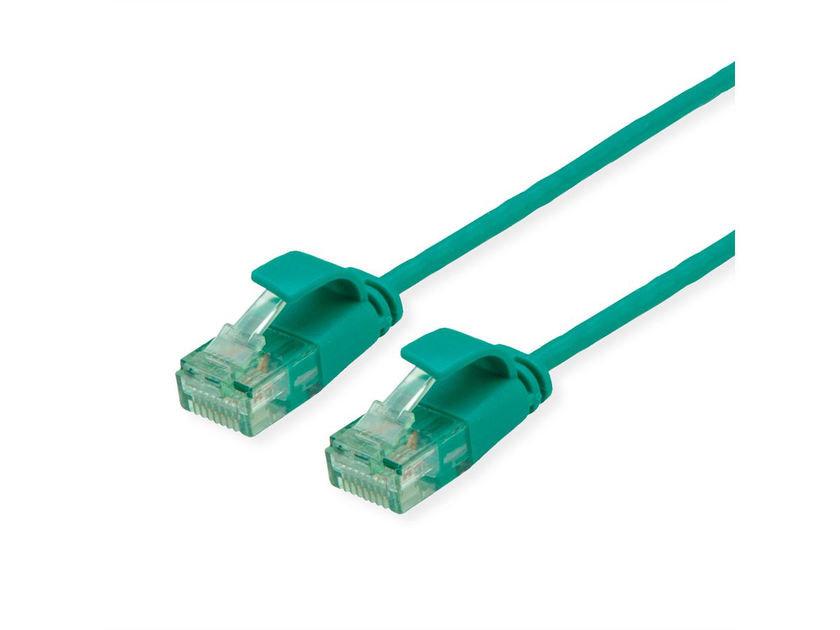 ROLINE RM UTP Data Center Patch Cord Cat.6A (Class EA), Slim, green, 1 m