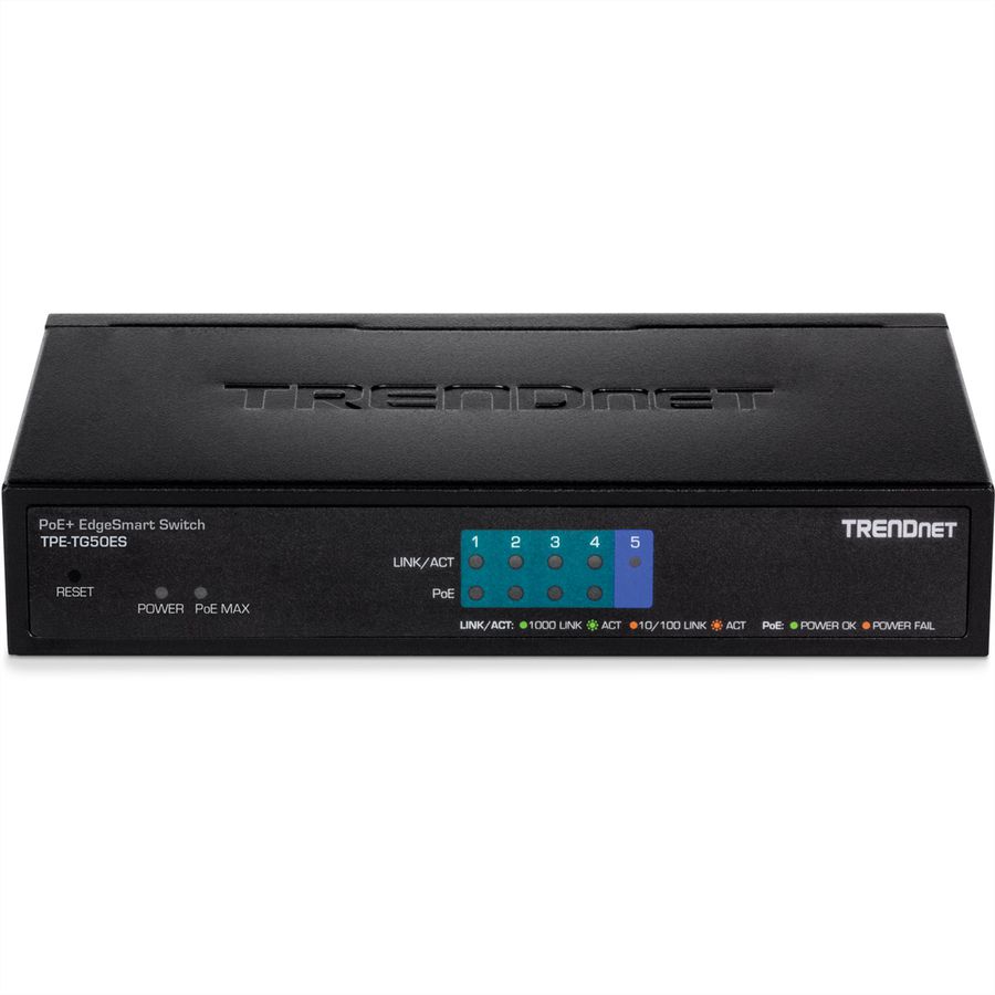 TRENDnet TPE-TG50ES PoE+ Switch (31W) 5-poorts Gigabit EdgeSmart