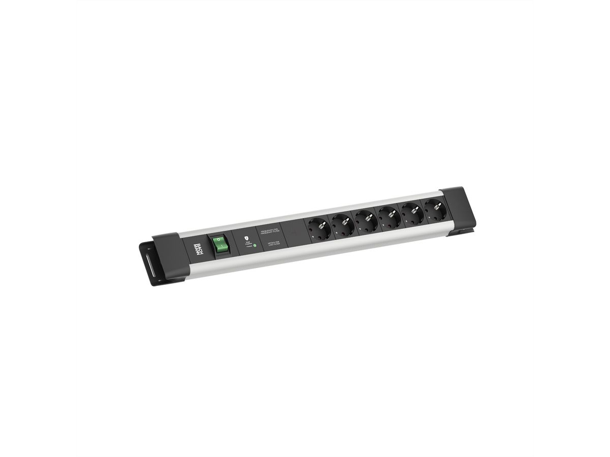 BACHMANN CONNECTUS 6xCEE7/3, 1xGVS-Plus 1xSchalter 2,0m CEE7/7 Grau