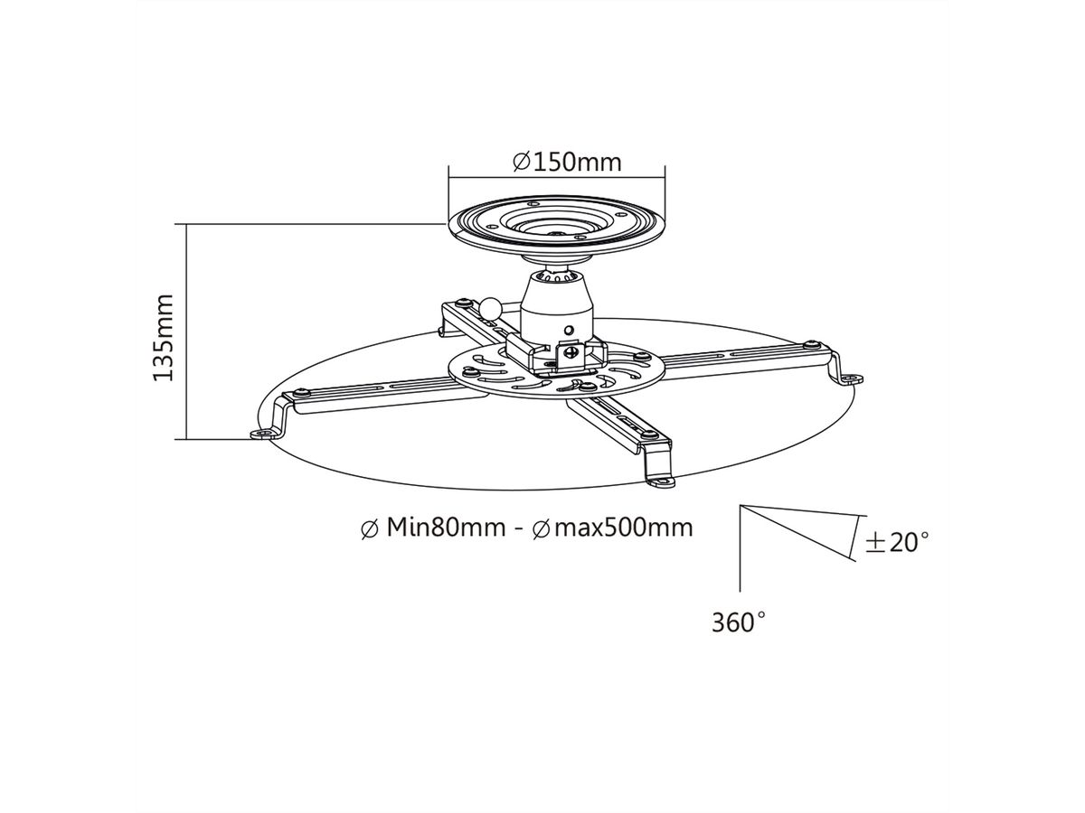 VALUE plafondhouder voor Projector , klein