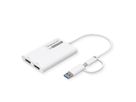 ROLINE Multi-DisplayLink Adapter USB Type A+C - 2x DP, 4K