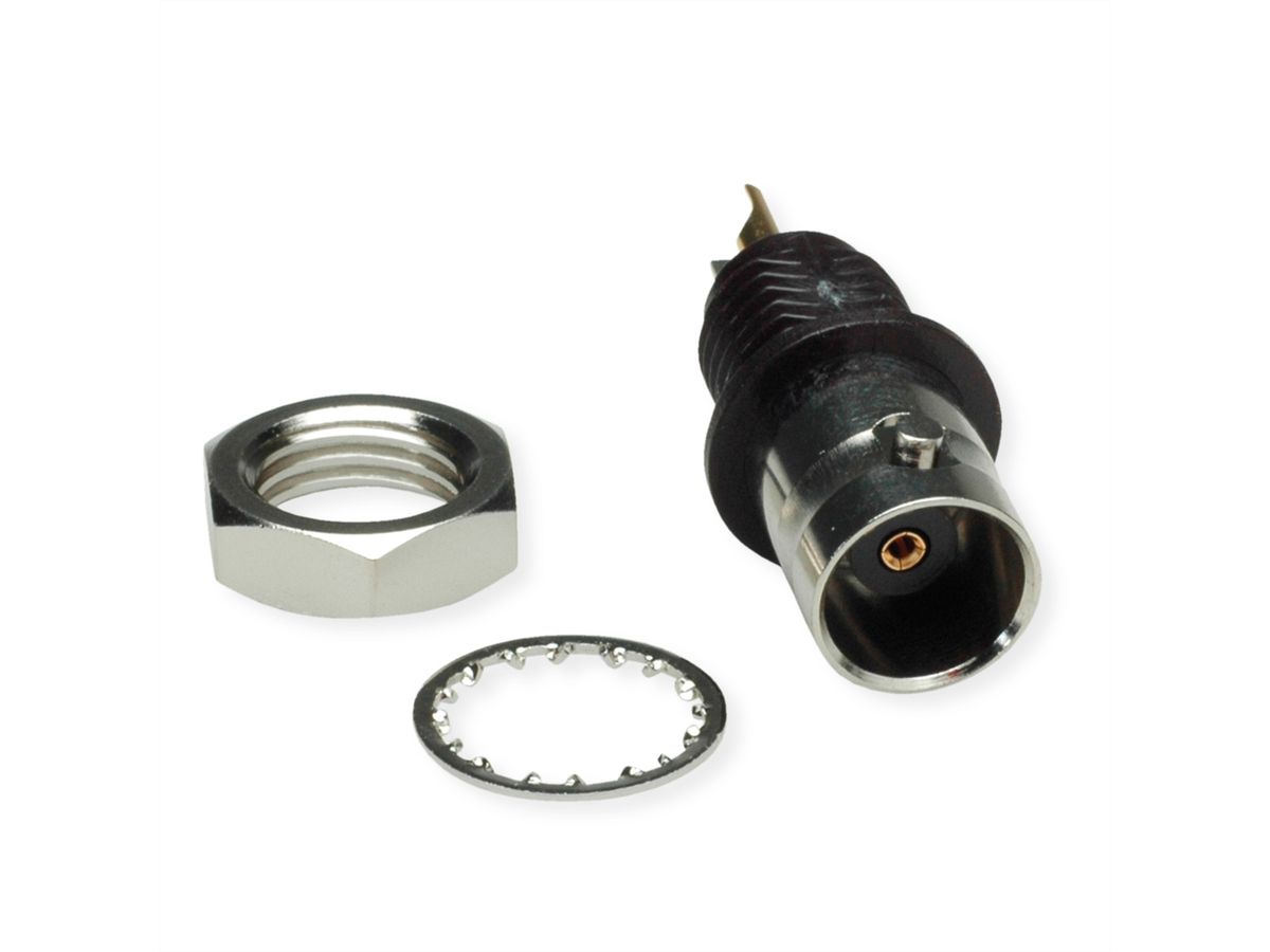 TELEGÄRTNER BNC Bulkhead Socket, insulated with black insulating flange