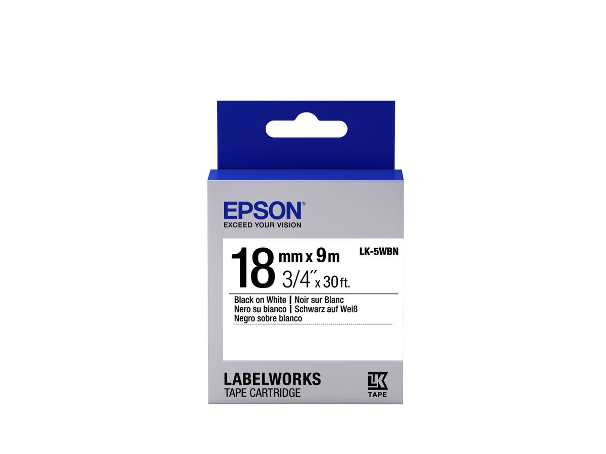 Epson LK-5WBN labelprinter-tape Zwart op wit