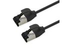 ROLINE S/FTP Patch Cord Cat. 8.1 (Class I), LSOH, Slim, PoE, black, 0.5 m
