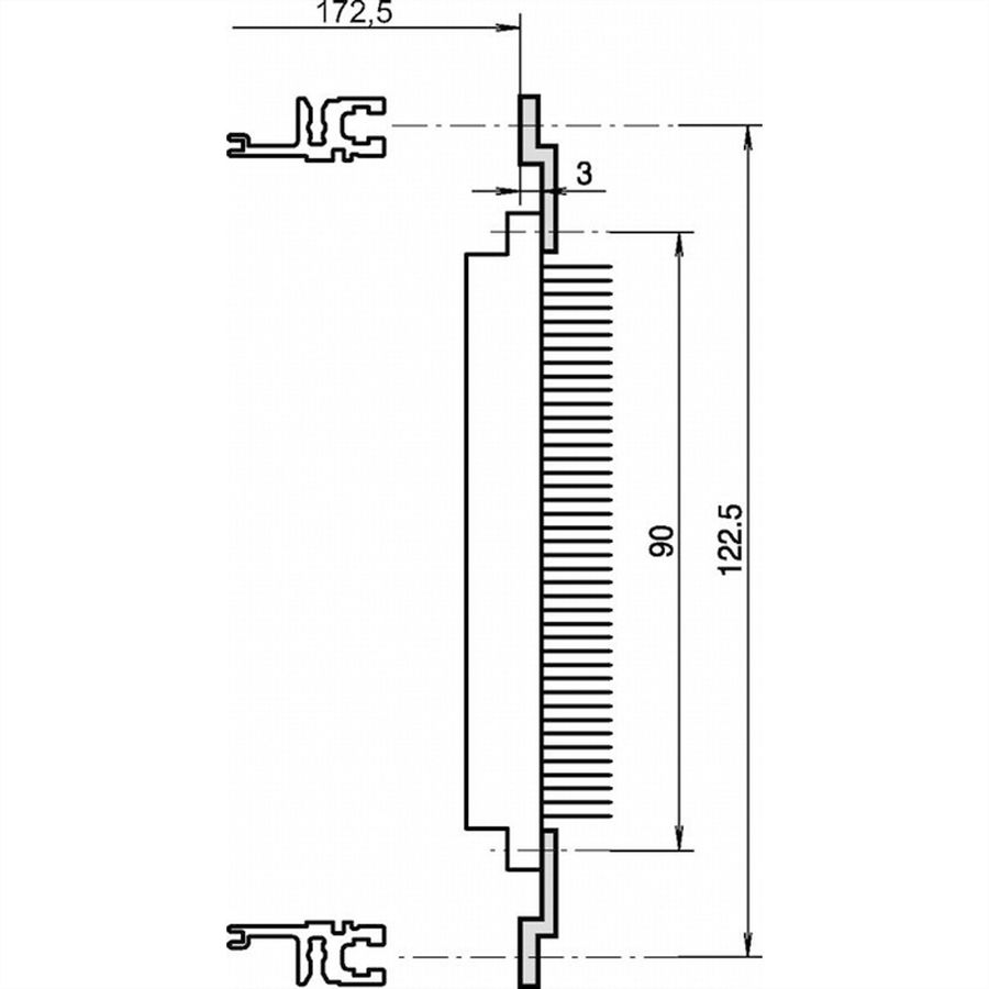 SCHROFF Z-rail voor stekkerverbindingen, EN 60603-2, 20 pk