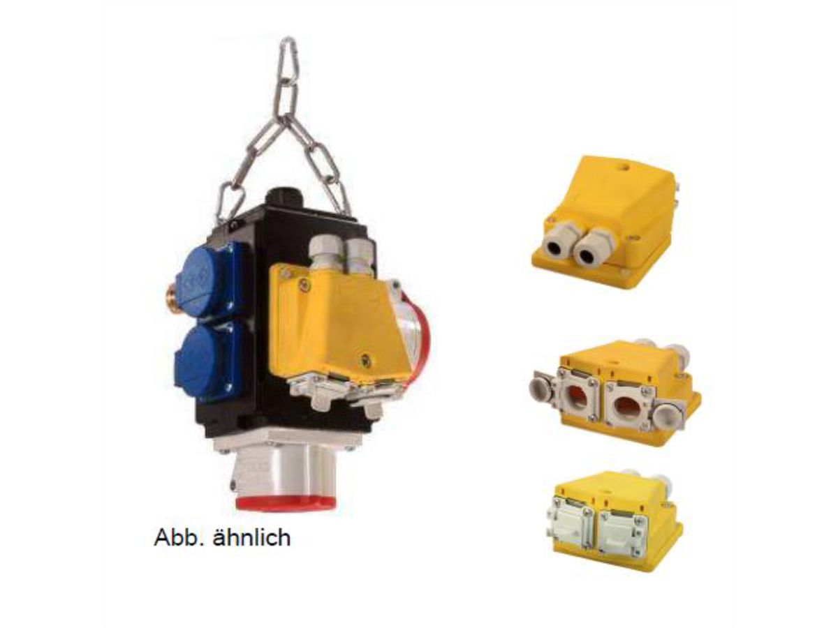 BACHMANN ENERGIEKUBUS 2x CEE7/3 2x CEE, IP44 perslucht 1/2z 1in 2uit