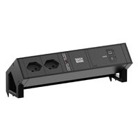 BACHMANN DESK2 2xCH 90° 1xUSB C/C 100W, L=0.2m RAL9005
