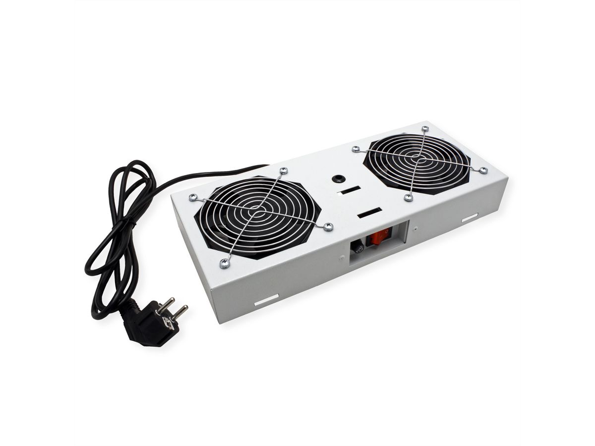 ROLINE Fan unit with 2 fans, for 19" Wall Cabinet grey