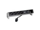 BACHMANN DESK2 4x Schutzkontakt 1x USB-Charger, Aluminium