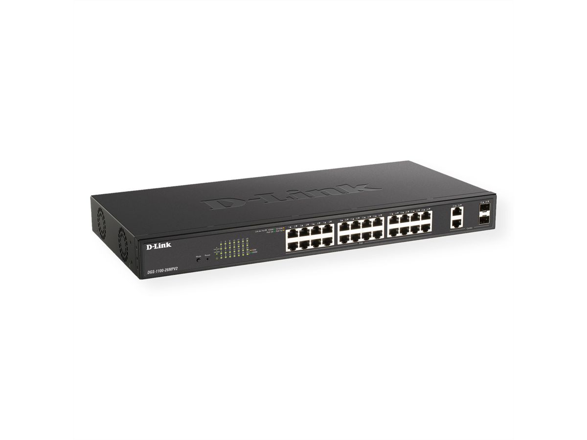 D-Link DGS-1100-26MPV2 26-poorts PoE+ Gigabit Smart Switch