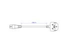 BACHMANN H05VV-F 3G0,75 mm² zwart L: 1,0 m, UK/IEC C5