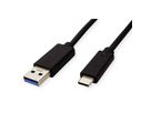 ROLINE GREEN USB 3.2 Gen 1 Cable, A-C, M/M, black, 0.5 m