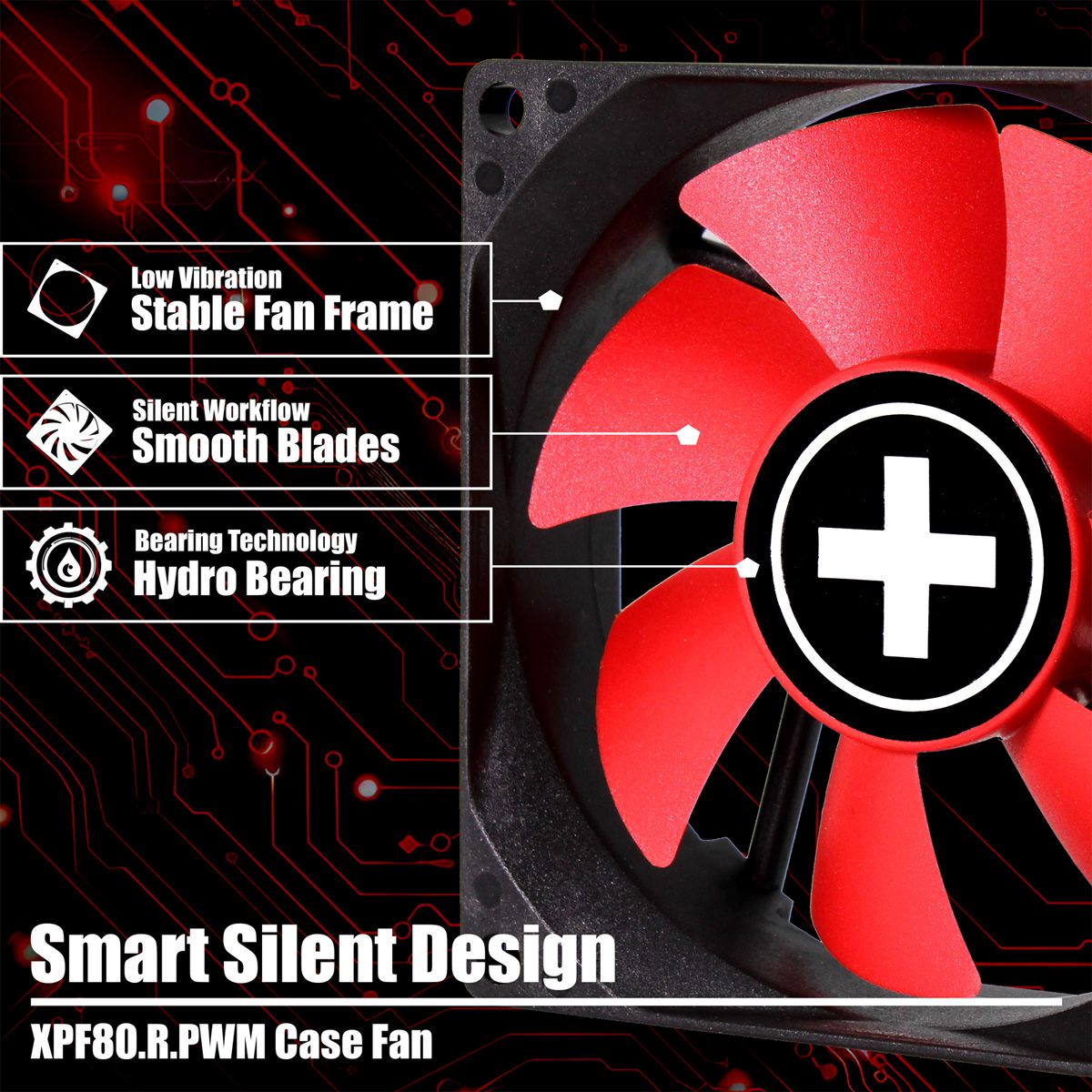 Xilence XPF80.R.PWM 80mm PWM Case Fan, 4PIN