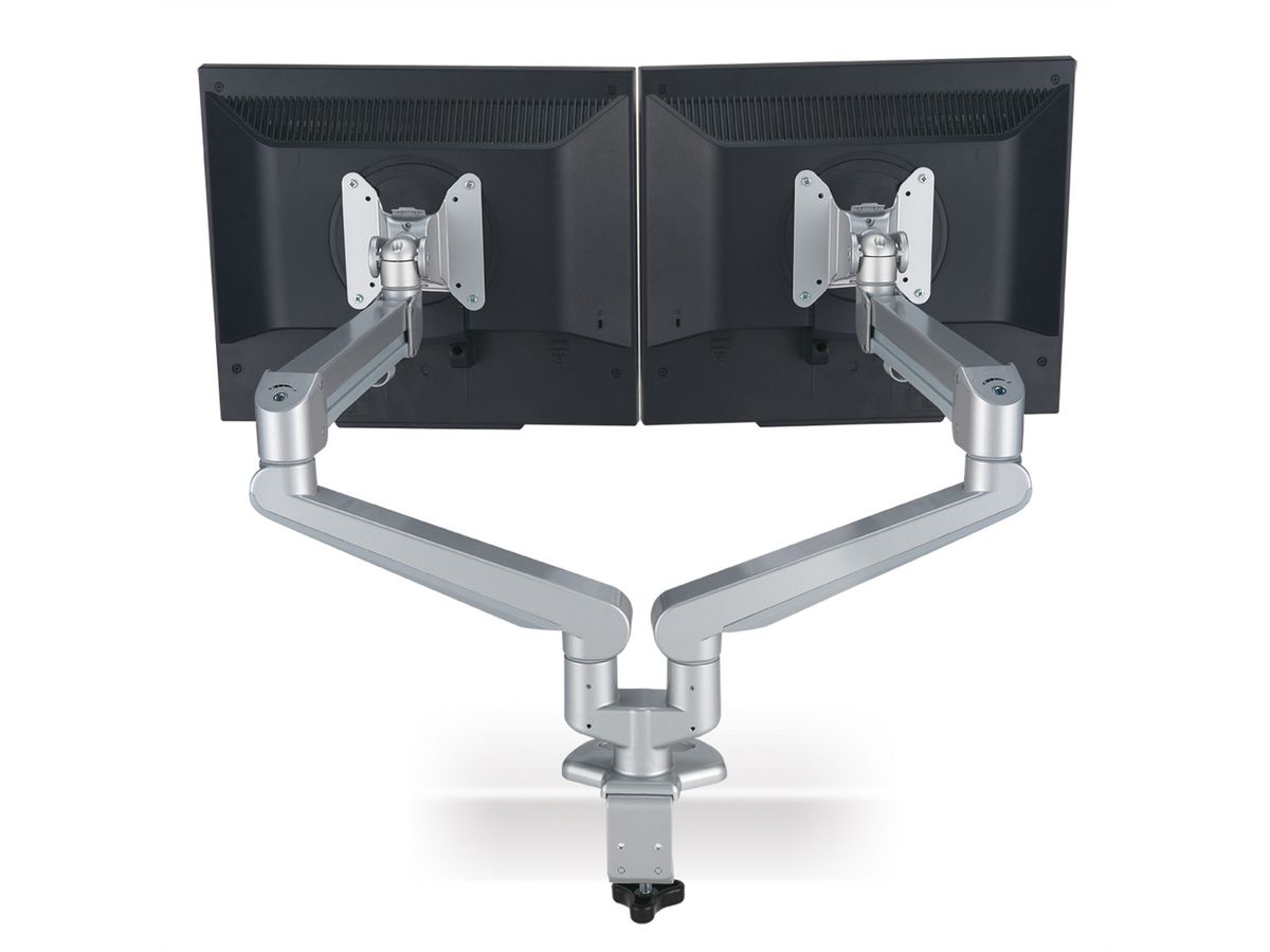 ROLINE Dual LCD Monitor Stand Pneumatic, Desk Clamp, Pivot, 2 Joints