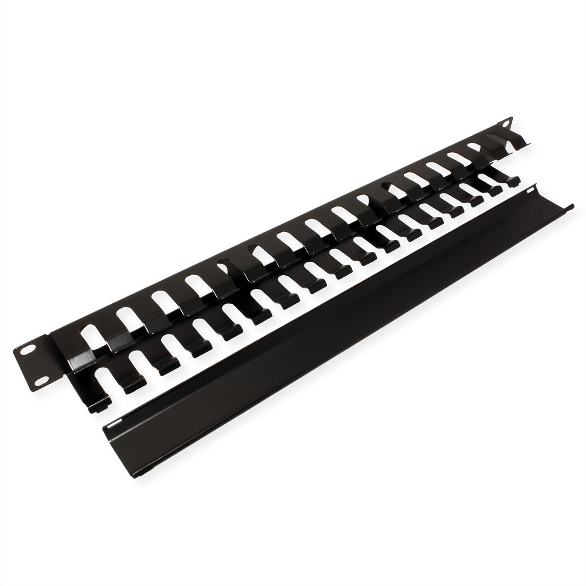 VALUE 19" Frontplaat 1 HE met rangeerkanaal 40 x 40 mm, zwart