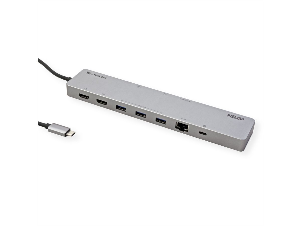 ATEN UH3240 USB-C Dock 4K Dual Display mit Power Passthrough