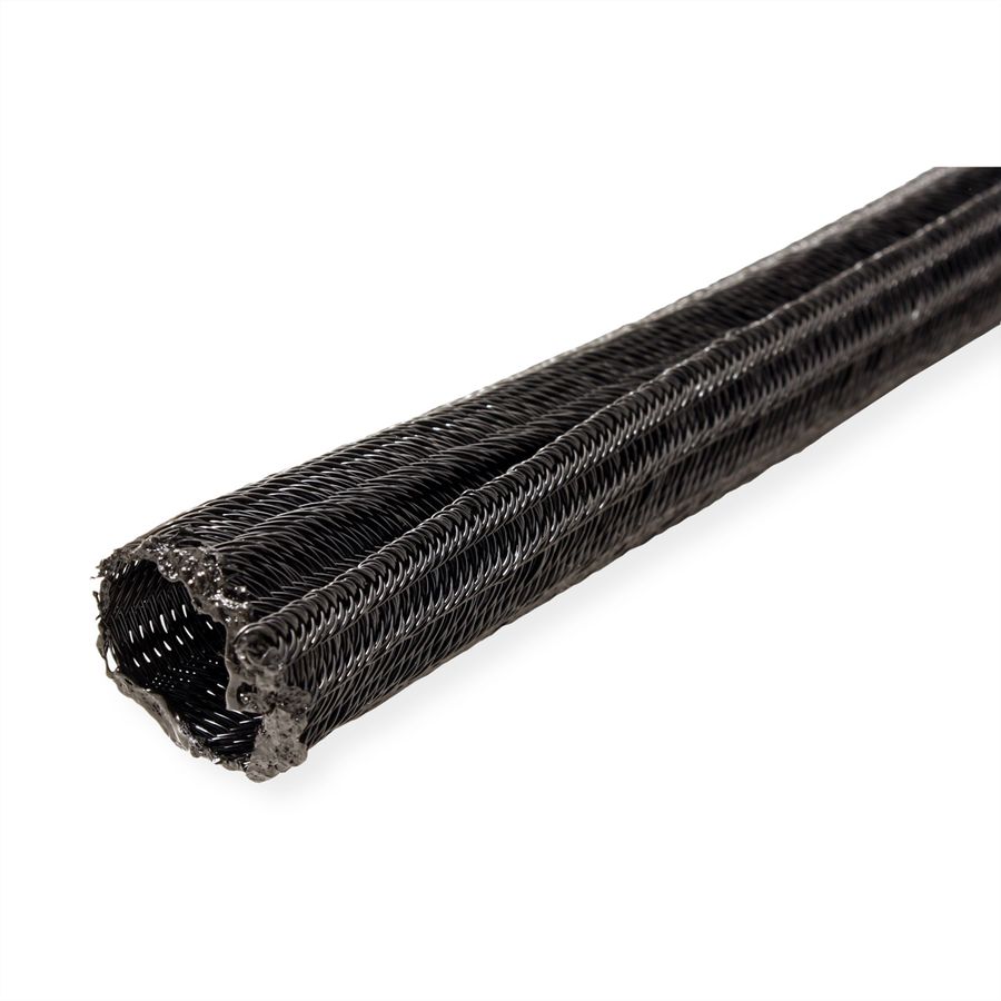 ROLINE PVC weefselslang voor kabelgeleiding, zelfsluitend, zwart, 2,5 m