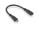 ROLINE USB 3.2 Gen 2 Type C Cable, C-C, M/F, black, 0.15 m