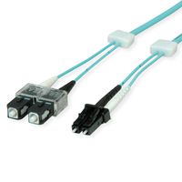 EasyLan Patch cables LED-Duplex 50/125µm OM3, LC/SC, turquoise, 1 m