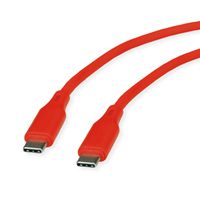 ROLINE USB 2.0 Cable, C–C, M/M, 60W, silicone, red, 1 m