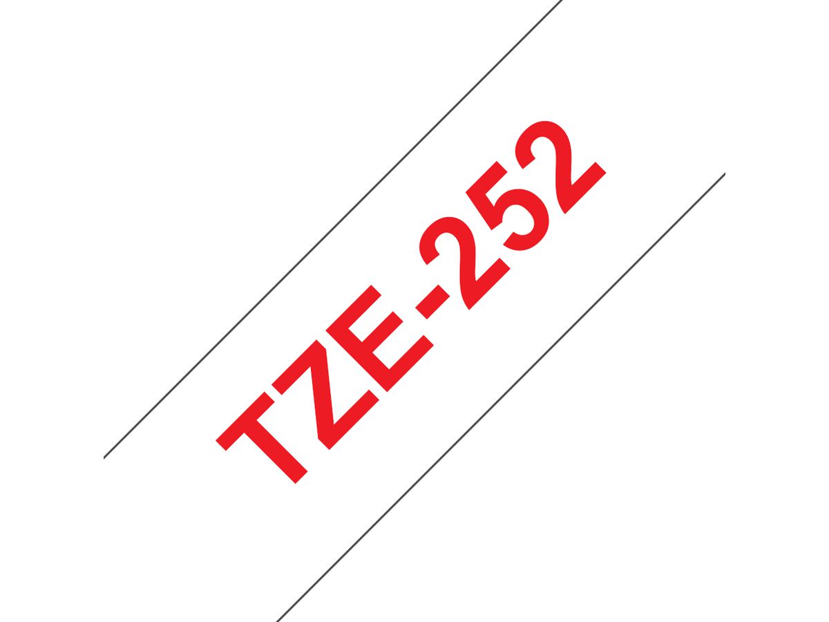 Brother TZE-252 labelprinter-tape Rood op wit