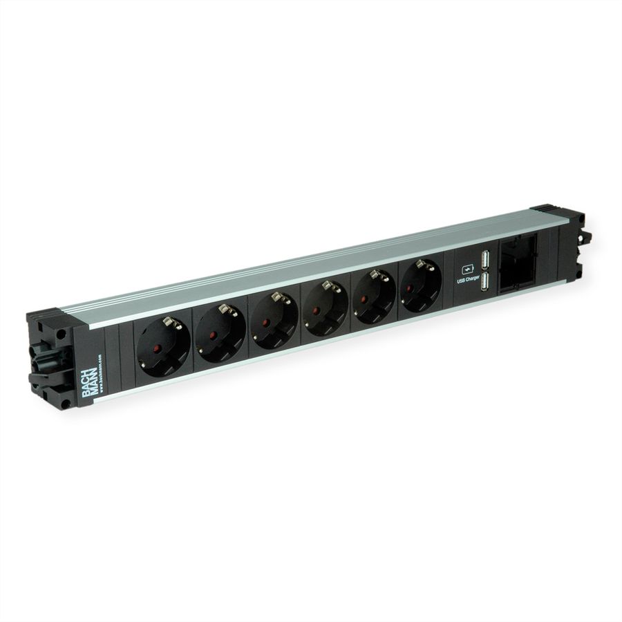 BACHMANN STEP ALU 6x earthing contact 1x USB-Charger 1xABD