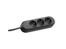 BACHMANN SMART socket strip 3x earthing contact, black, 3 m