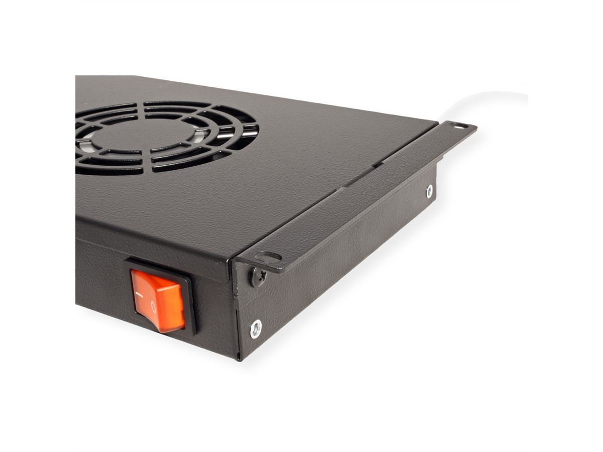 ROLINE 19-inch ventilatorunit 2 ventilatoren, Thermostaat zwart