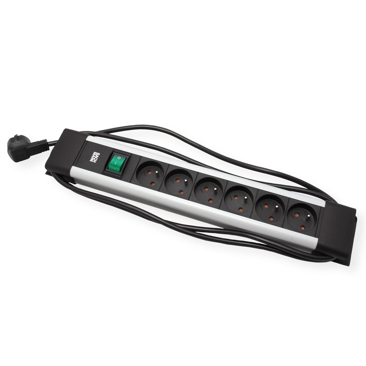 BACHMANN CONNECTUS 6xUTE, 1xSchalter 2,0m CEE7/7 Grau