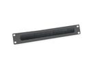 VALUE 19" Kabel doorvoerstrook 2 HE met borstel, zwart
